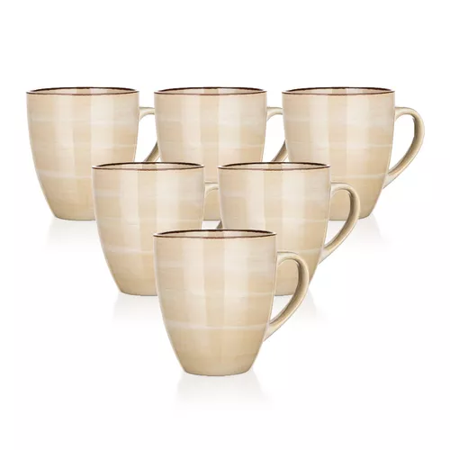Set de 6 căni din ceramică Banquet PALAS , 400 ml,crem,