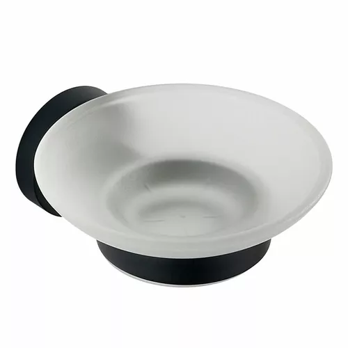 Suport de săpun AQUALINE SB202 Samba, sticlăalbă, negru
