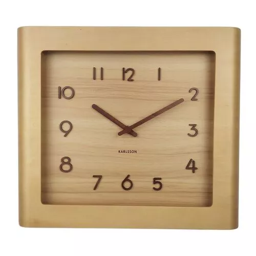 Ceas de perete Karlsson 5959WD cu design 29 x 33cm, maro