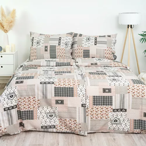 Stanex Lenjerie de pat din bumbac Pechvork gri ,140 x 220 cm, 70 x 90 cm, 140 x 220 cm, 70 x 90 cm