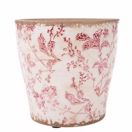 Mască de ghiveci din ceramică Vintage flower,14x 13,5 cm