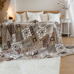 Stanex Pătură din piele de miel Pechvork bej , 150x 200 cm, bej