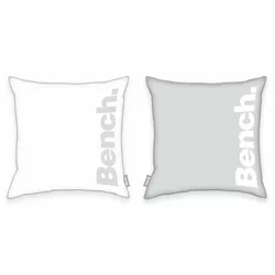 Față de pernă Bench gri-alb, 50 x 50 cm