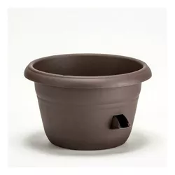 Jardinieră auto-udare Plastia Siesta maro, diam. 35 cm, 35 cm