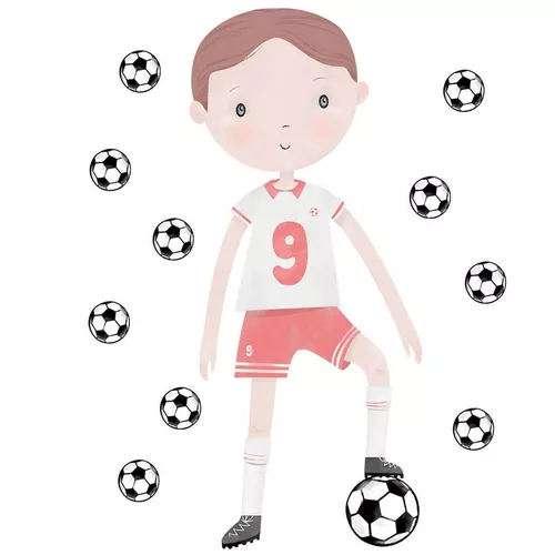 Autocolant de perete Bayo Fotbalistul, roșu