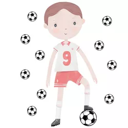 Autocolant de perete Bayo Fotbalistul, roșu