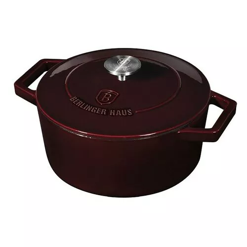 Oală fontă Berlinger Haus BurgundyLine, cu capac , 24 cm