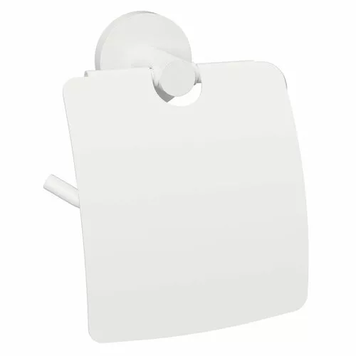 Suport hârtie igienică Sapho XR732W X-Round White cu capac, alb