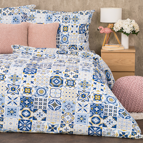 Lenjerie pat 4Home Azul bumbac creponat, 140 x 220 cm, 70 x 90 cm