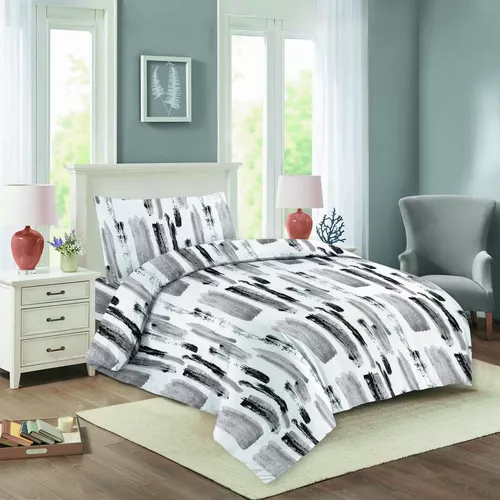 Lenjerie de pat din bumbac Nora 04 Panda , 220 x200 cm, 2 bucăți 70 x 90 cm, 220 x 200 cm, 2 buc. 70 x 90 cm