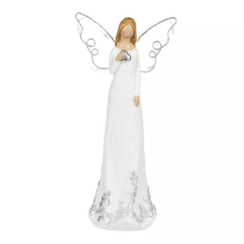 Decorațiune de Crăciun Înger cu aripistrălucitoare, polyre sin, 19 cm