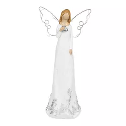 Decorațiune de Crăciun Înger cu aripistrălucitoare, polyre sin, 19 cm