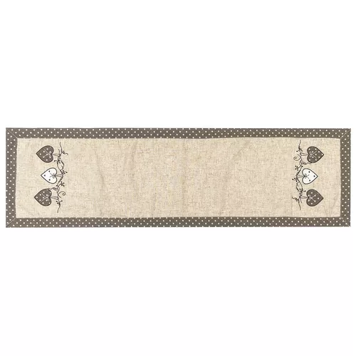 Faţă de masă Inimioare bulină, gri, 40 x 140 cm