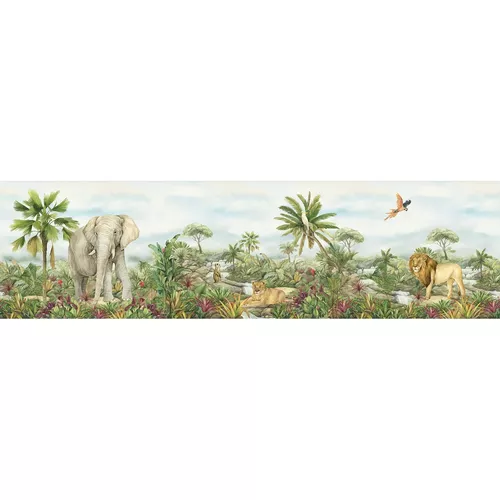 Bordură autocolantă Jungle 2, 500 x 9,7 cm