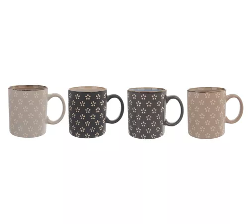 Orion Set căni ceramice FLORI 350 ml, 4 buc.