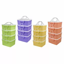 Sufertaș de plastic pentru alimente 4x 1,4 l, 18 x 17 x 30,5 cm