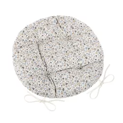 Perna de scaun Bellatex EMA rotundă matlasată Floare bej-albastru , 40 cm