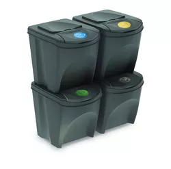 Coșuri selectare gunoi Sortibox 25 l, 4 buc, gri
