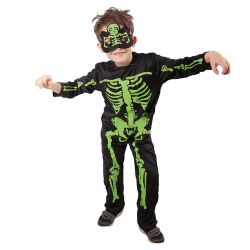 Costum de copii Rappa Schelet neon, mărime S