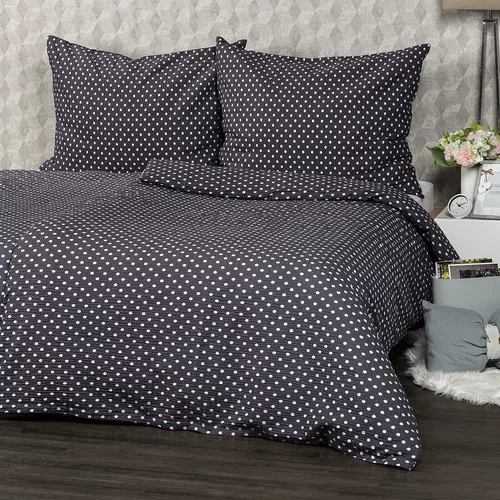Lenjerie de pat 4Home Bulină gri, din crep, 140 x 220 cm, 70 x 90 cm