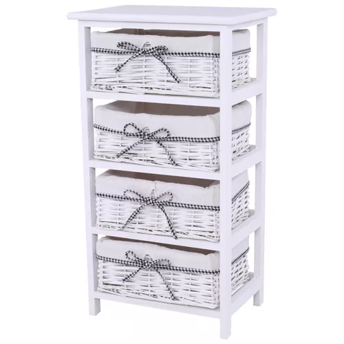Comoda cu sertare Ruby alb, 73 cm