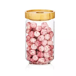 Recipient de sticlă 4Home pentru alimente cu  capac Bamboo Style, 800 ml