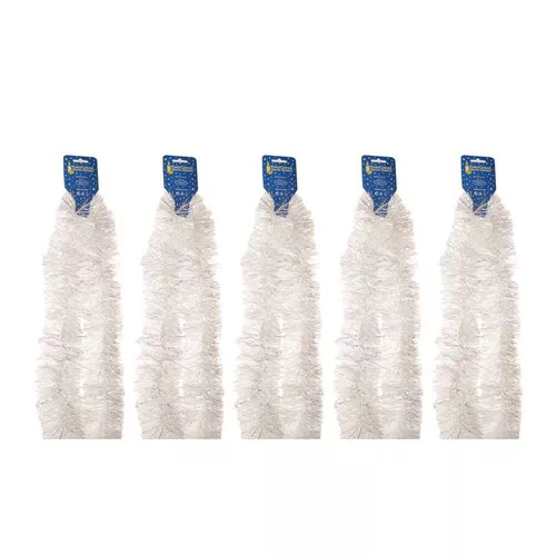 Set beteală Crăciun 9 x 200 cm, 5 buc., alb