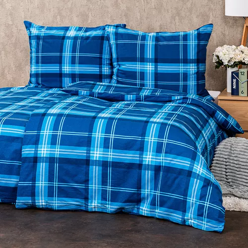 Lenjerie de pat din flanelă 4Home Blue paid, 140 x 200 cm, 70 x 90 cm