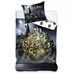 Cearșafuri din bumbac Harry Potter Hogwarts , 140x 200 cm, 70 x 90 cm