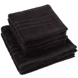 Set de prosoape Classic negru, 4 buc. 50 x 100 cm, 2 buc. 70 x 140 cm, negru