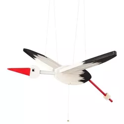 Barză în zbor Woody, alb, 90 cm