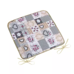 Pernă de scaun Bellatex DITA neetedă Patchwork love, 40 x 40 cm