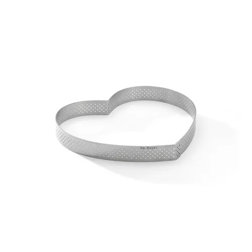 De Buyer 3099.52 ramă perforată pentru tort Heart18 cm, oțel inoxidabil