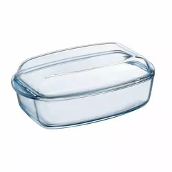 Tavă de copt din sticlă Pyrex cu capac, 6,7 l
