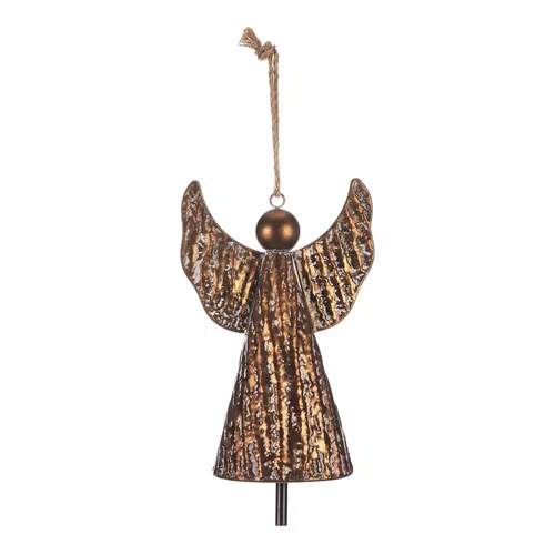 Decorațiune de Crăciun suspendată Clopot înger,metal, 33 cm