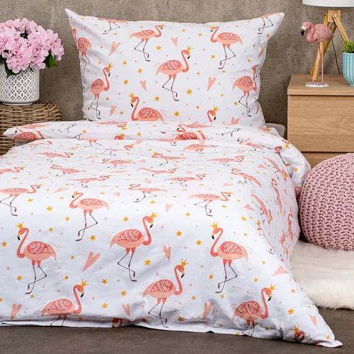Lenjerie de pat din bumbac pentru copii4Home Flamingo 140 x 200 cm, 70 x 90 cm