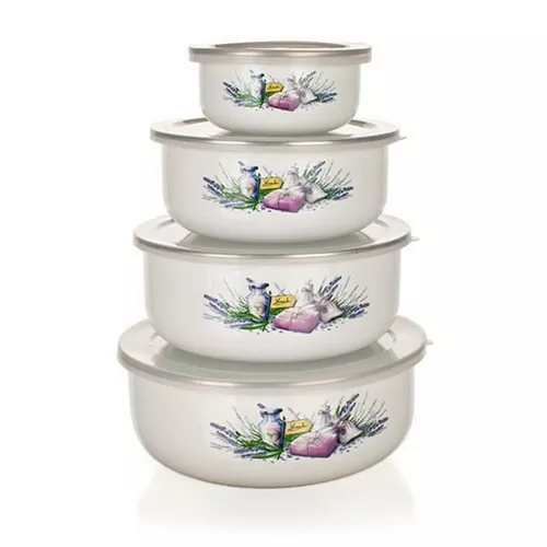 Set boluri emailate Banquet LAVENDER 8 piese