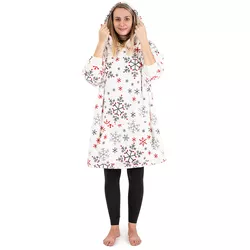 Hanorac cu glugă din micropluș și imitație blăniță 4Home Snowflakes,, alb, M