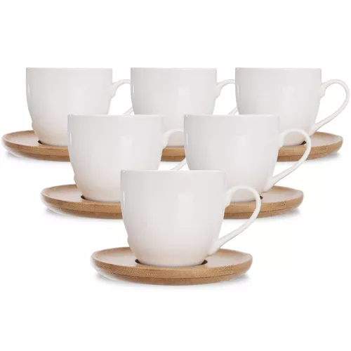 Set cadou cești porțelan Orion WHITELINE, cu farfurioare, 6 buc.