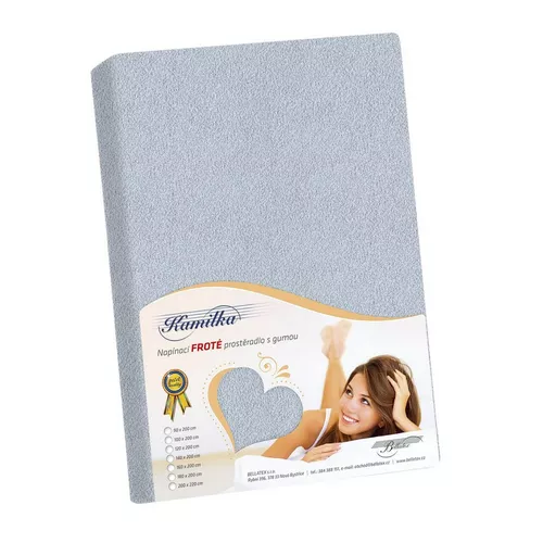 Cearșaf froté Bellatex, pentru saltele înalte, gri, 180 x 200 + 40 cm, 180 x 200 cm