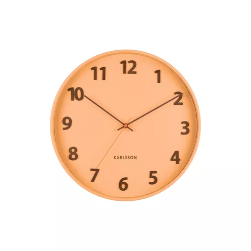 Ceas de perete Karlsson 5920LO de design 40 cm ,portocaliu moale