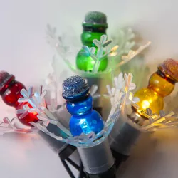 Instalație luminoasă Astra LED mini Om de zăpadă colorată, 20 beculețe