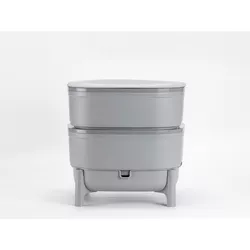 Recipient de compostare Plastia Economy, gri, 38 x38 x 38 cm