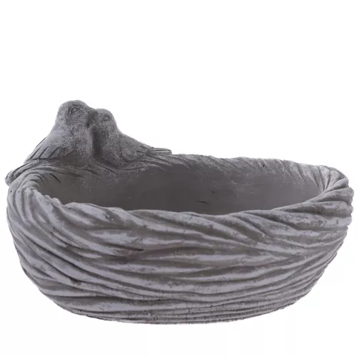 Hrănitor pentru păsări din beton Cuib depăsări, 18,5 x 9 x 18 cm