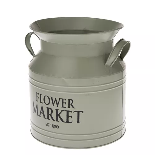 Mască de ghiveci din metal Flower Market, verde, 23 x 23 x 20 cm