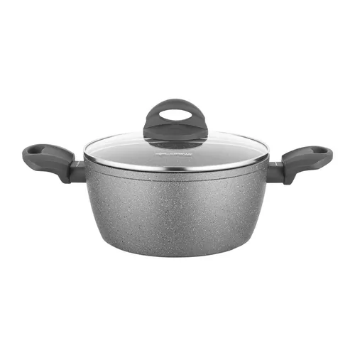 Oală cu capac Florina pentru inducție și gazLava Stone MG, 16 cm, 1,2 l