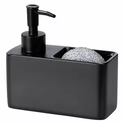 Dozator de detergent cu spațiu pentru burete Wenko Resa, negru,