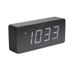 Ceas LED de masă Karlsson 5654BK, de design, cualarmă, 21 x 9 cm