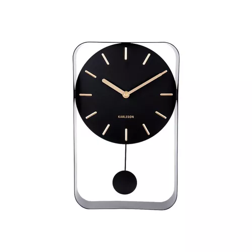 Ceas de perete cu pendul Karlsson KA5796BK de design, 33 cm