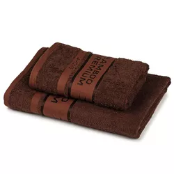 Set prosoape 4Home Bamboo Premium maro închis, 70 x 140 cm, 50 x 100 cm